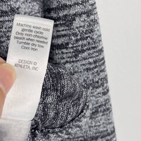 Athleta XSmall XS Spacedye Gray Heather Pose Long Sleeve Scoop Neck Top Modal - Picture 7 of 7